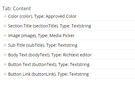 Email Section Document Type Properties