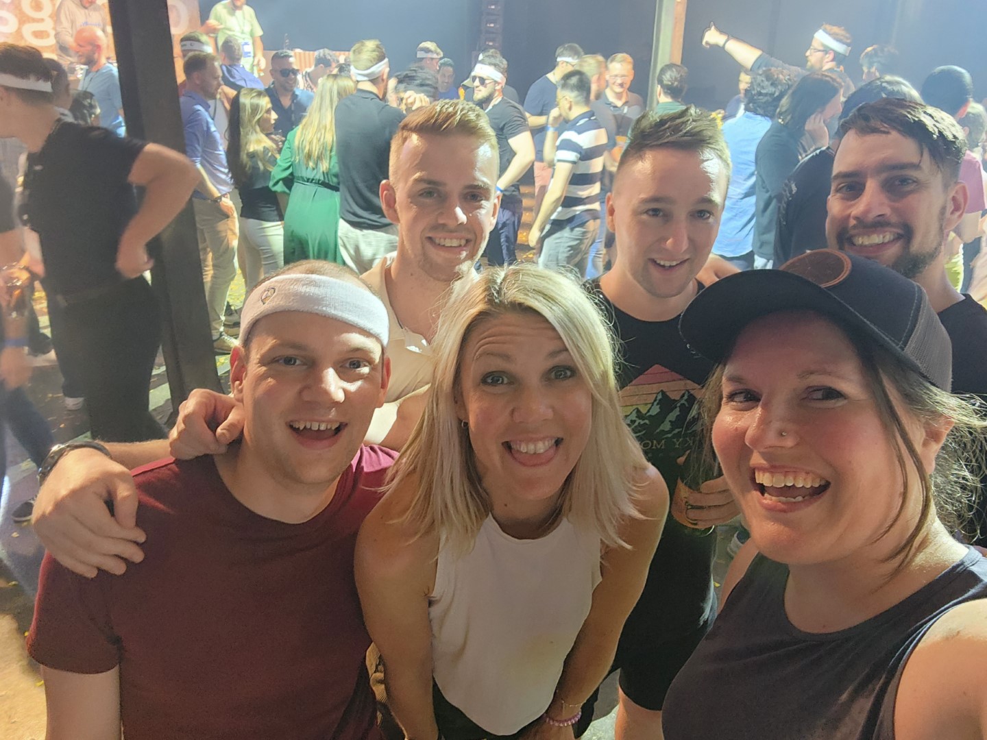 A selfie of the dancing crew from bingo night.